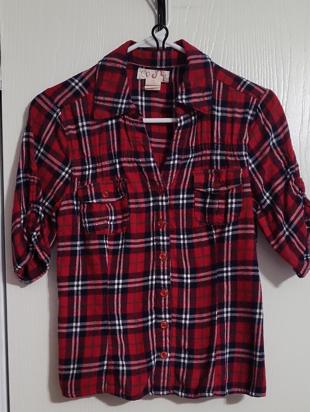 Shirt-Op Red Plaid Button-Down #3222